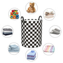 Foldable Laundry Basket Dirty Clothes Hamper Toy Storage Organizer Storage Bin - Black And White Chess