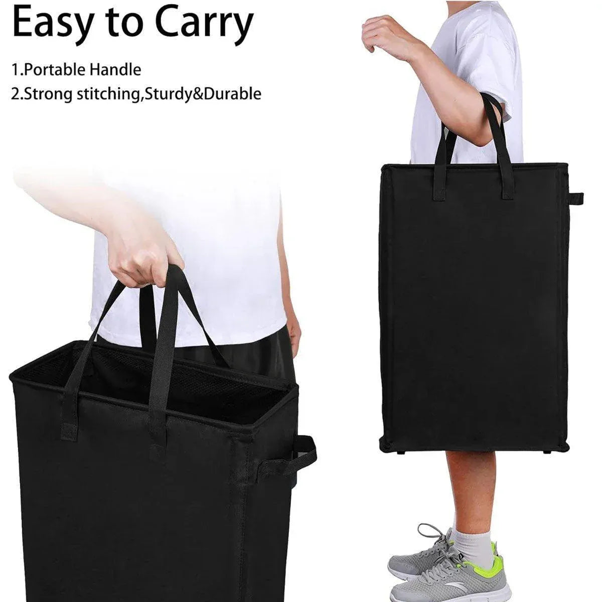 Foldable Large Capacity Oxford Cloth Laundry Basket Toy Storage Bag Household - Navy Blue