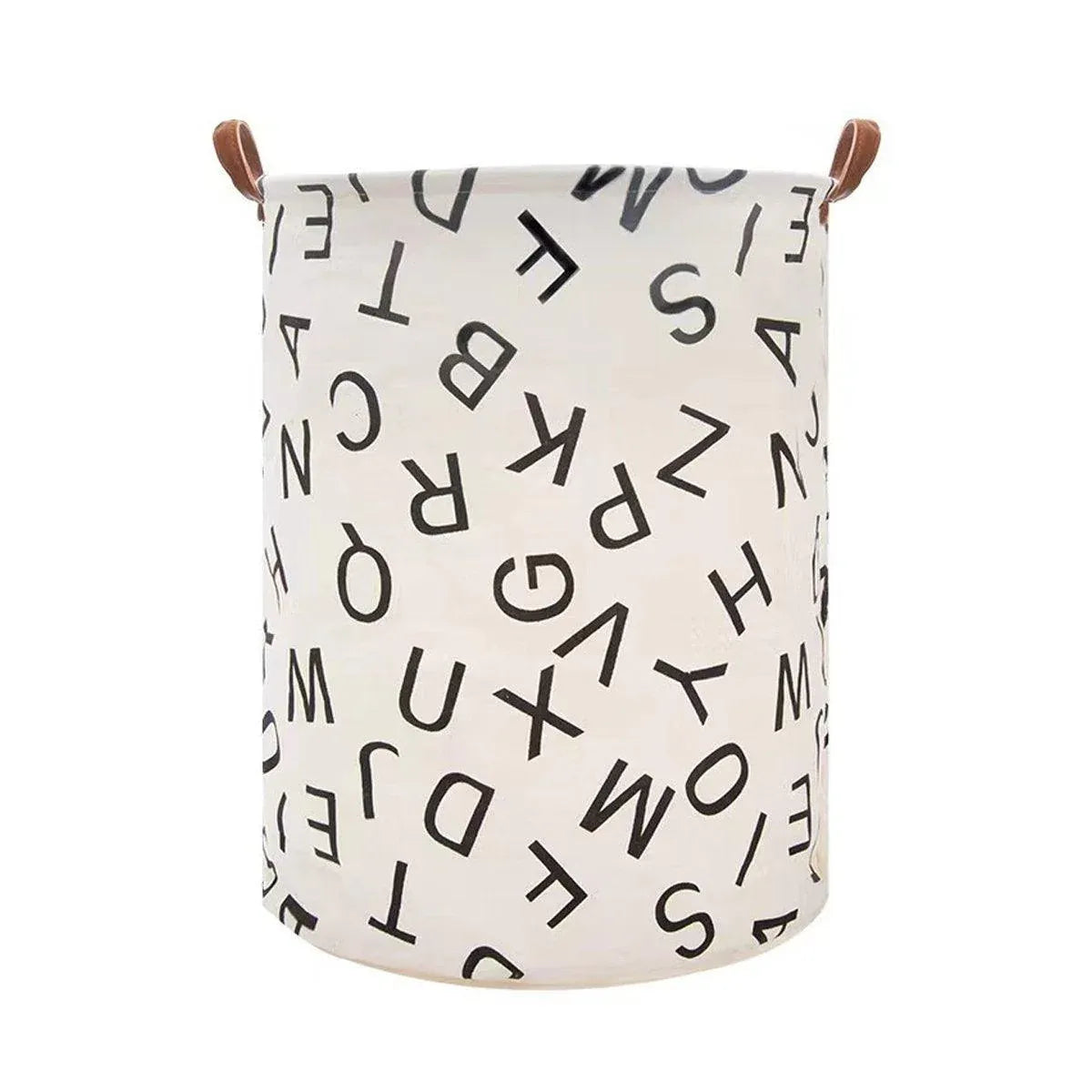 Foldable Laundry Basket Dirty Clothes Hamper Toy Storage Organizer Storage Bin - English Letters