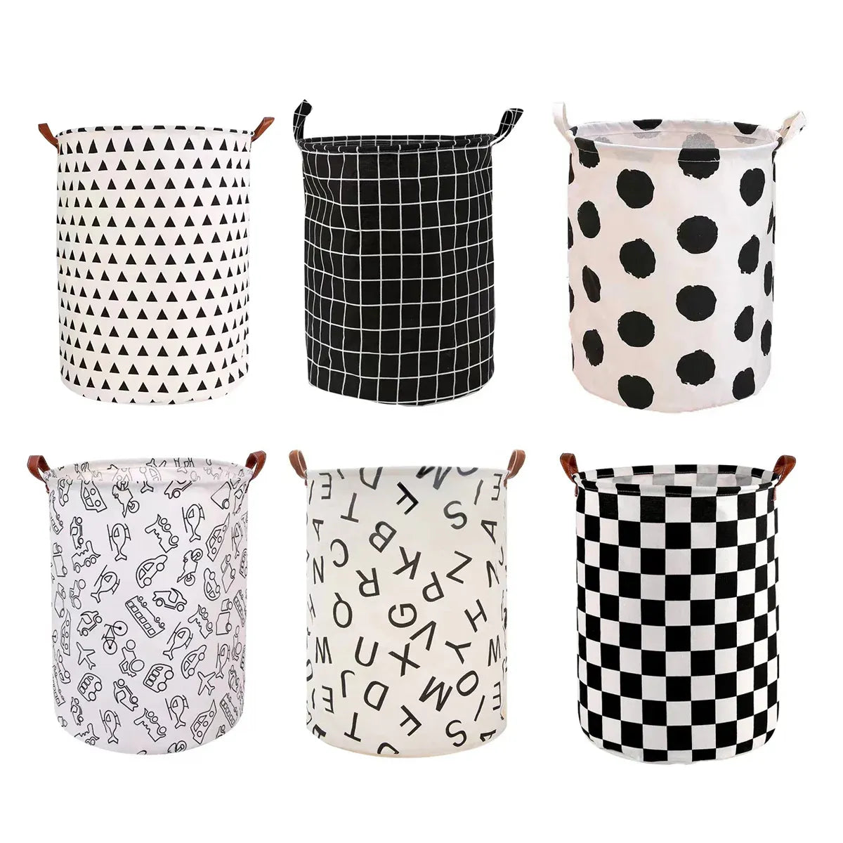 Foldable Laundry Basket Dirty Clothes Hamper Toy Storage Organizer Storage Bin - English Letters