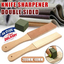 Dual Sided Leather Strop Knife Sharpening Paddle with Green Polishing Compound