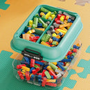 3-Layer Stackable Storage Box for Building Blocks Toy Organizer with Sorting Trays - Orange