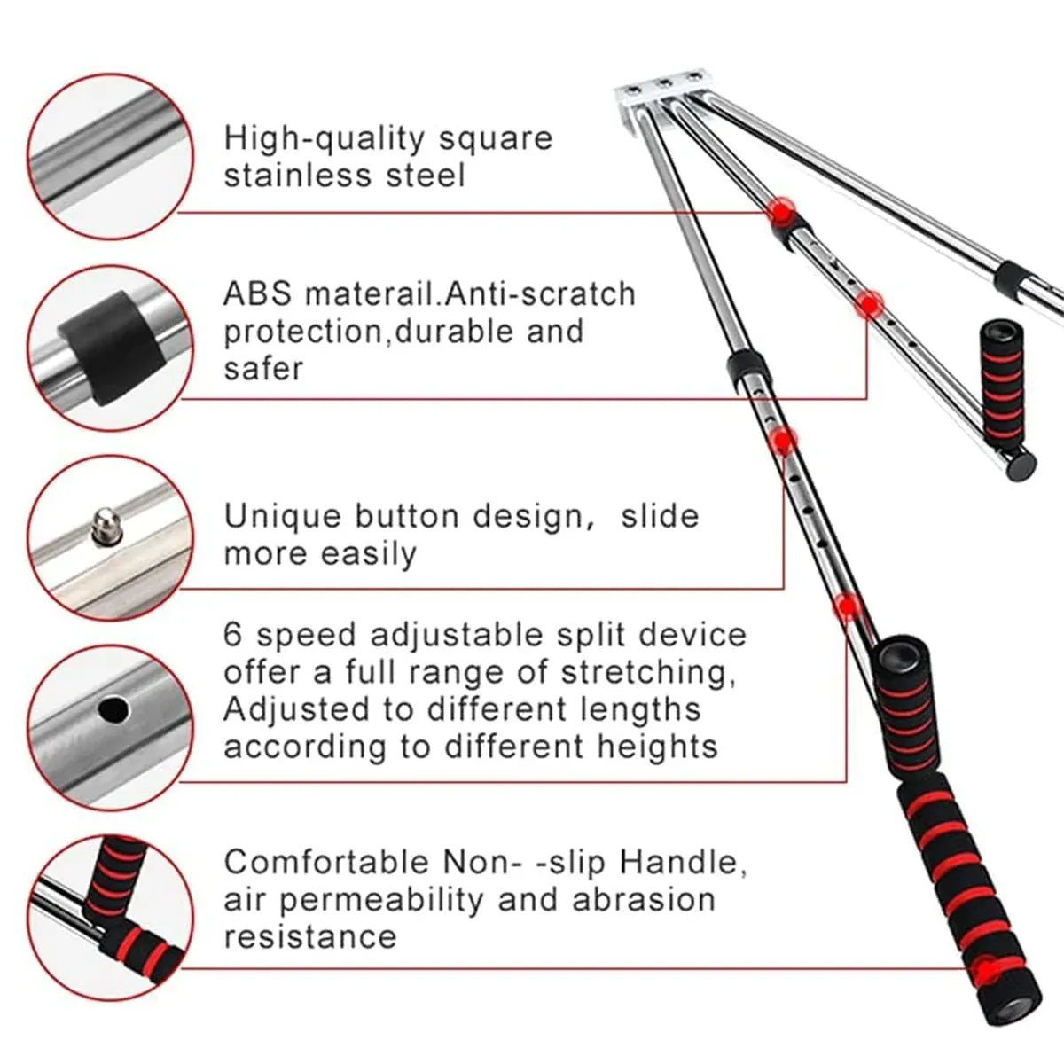 Leg Stretching Machine Flexibility Trainer Split Training Equipment Yoga Tool - 6 Holes