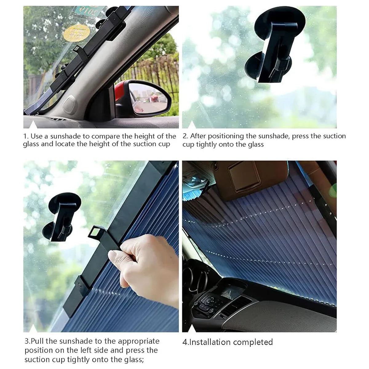 Retractable Folding Sunshade Car Curtain Blackout Window Shade Vehicle Sun Block