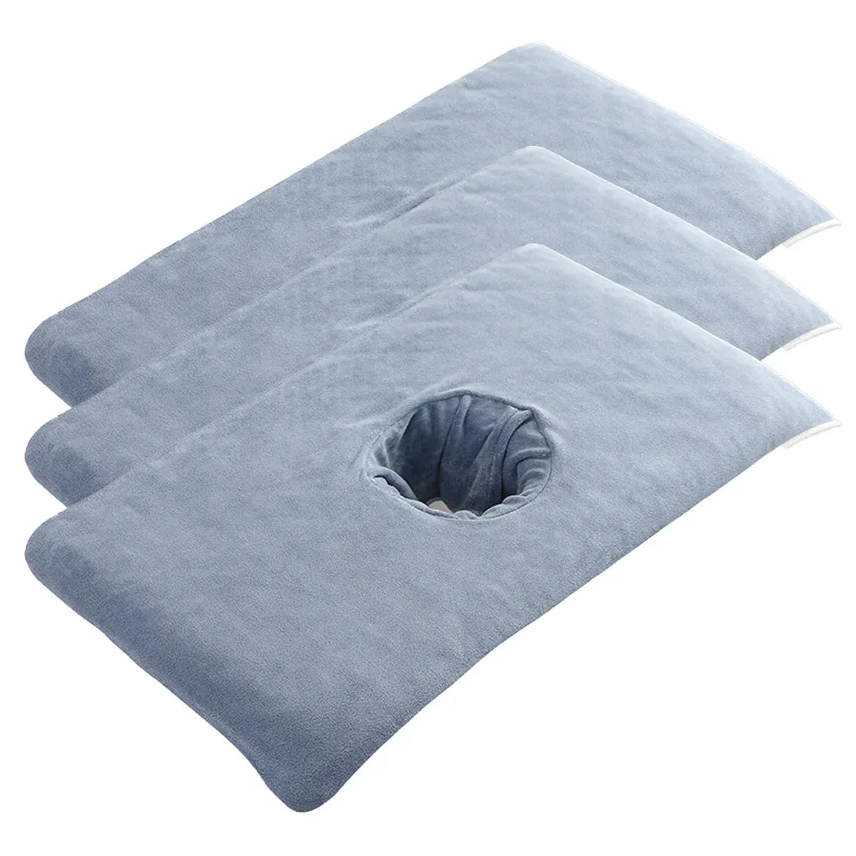 Thick Absorbent Massage Table Cover with Face Hole Soft Spa Beauty Salon Sheet - Blue