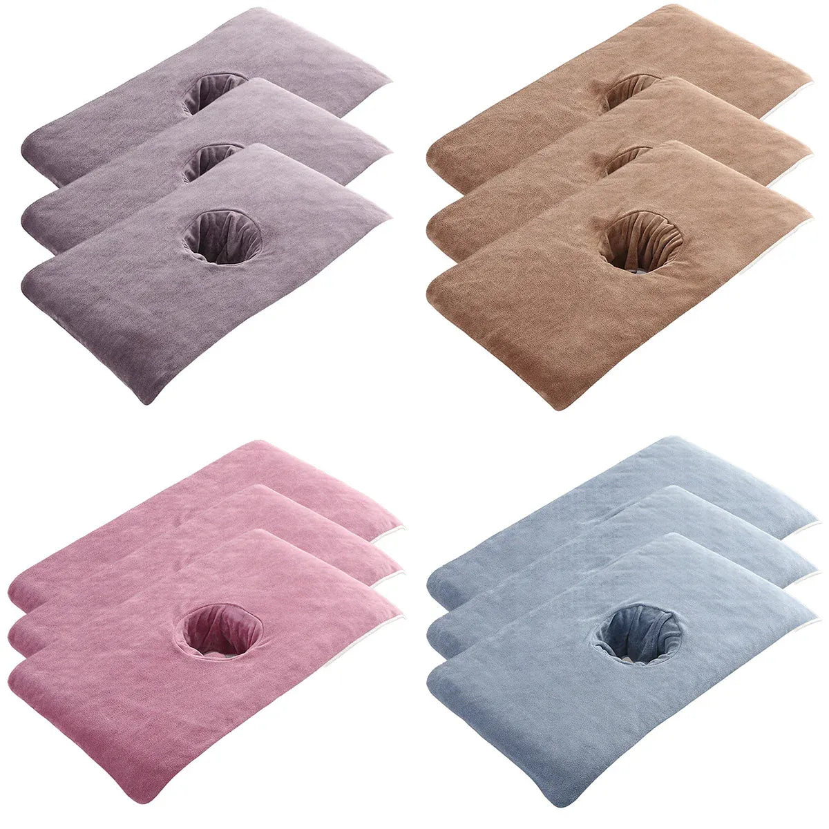 Thick Absorbent Massage Table Cover with Face Hole Soft Spa Beauty Salon Sheet - Blue