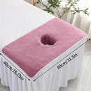 Thick Absorbent Massage Table Cover with Face Hole Soft Spa Beauty Salon Sheet - Blue