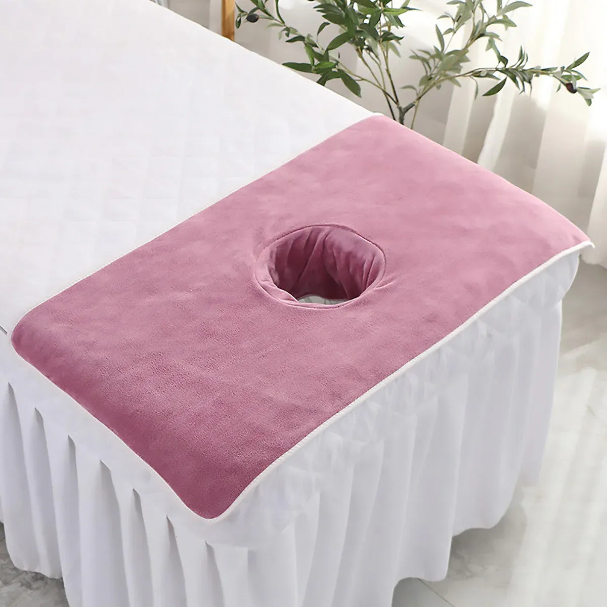 Thick Absorbent Massage Table Cover with Face Hole Soft Spa Beauty Salon Sheet - Blue