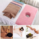 Thick Absorbent Massage Table Cover with Face Hole Soft Spa Beauty Salon Sheet - Blue