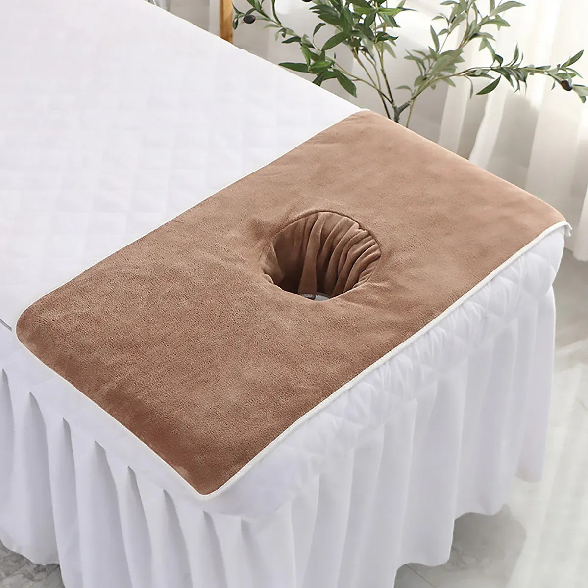 Thick Absorbent Massage Table Cover with Face Hole Soft Spa Beauty Salon Sheet - Blue