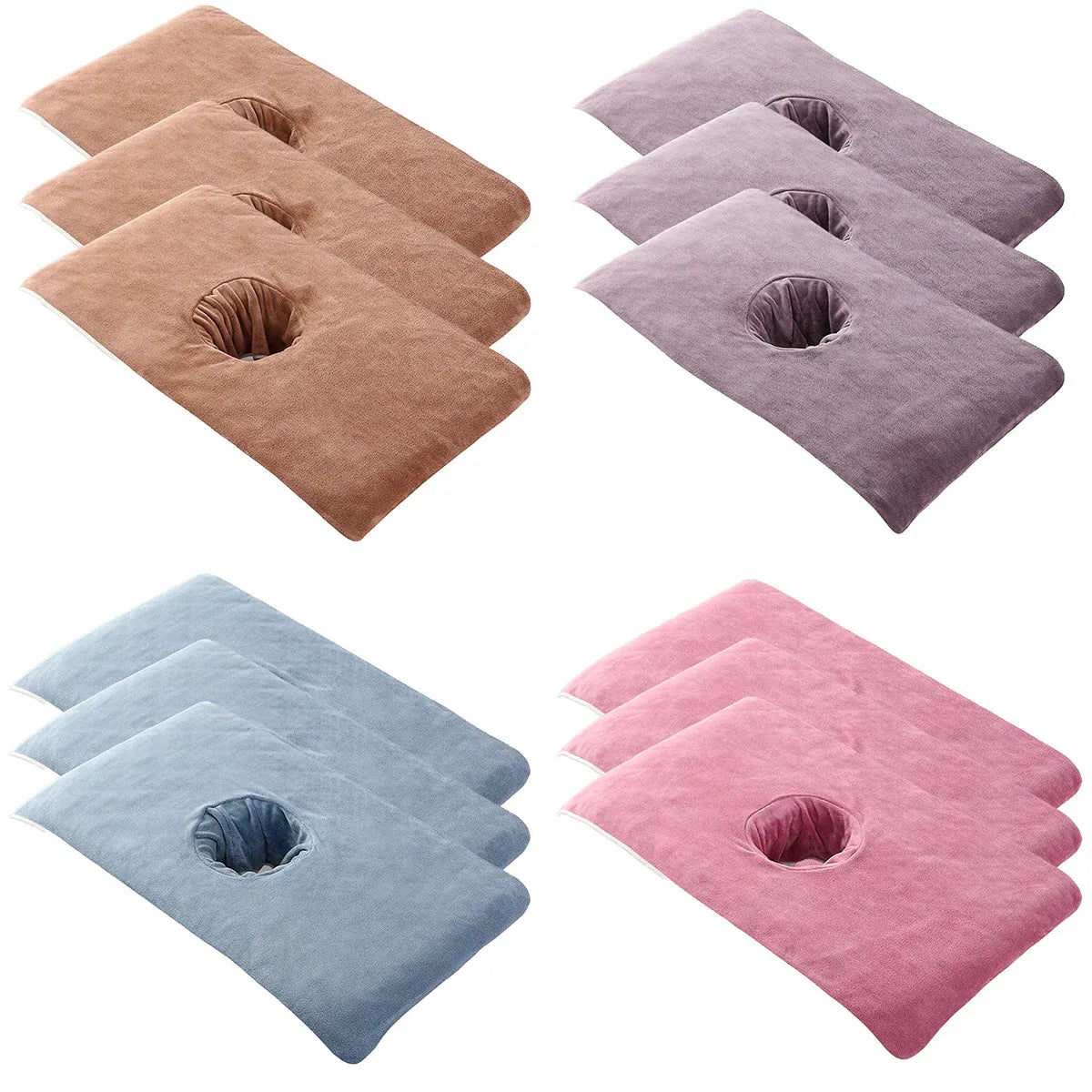 Thick Absorbent Massage Table Cover with Face Hole Soft Spa Beauty Salon Sheet - Blue