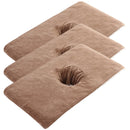Thick Absorbent Massage Table Cover with Face Hole Soft Spa Beauty Salon Sheet - Brown