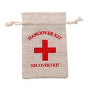 10PCS Linen Drawstring Gift Bags with Red Cross Print for Party Favour Travel Use