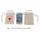10PCS Linen Drawstring Gift Bags with Red Cross Print for Party Favour Travel Use