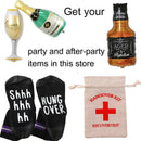10PCS Linen Drawstring Gift Bags with Red Cross Print for Party Favour Travel Use