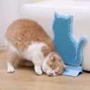 Fixed Tease Cat Scrubber Massage Brush Scratching Toy for Cats Grooming Brush - Blue