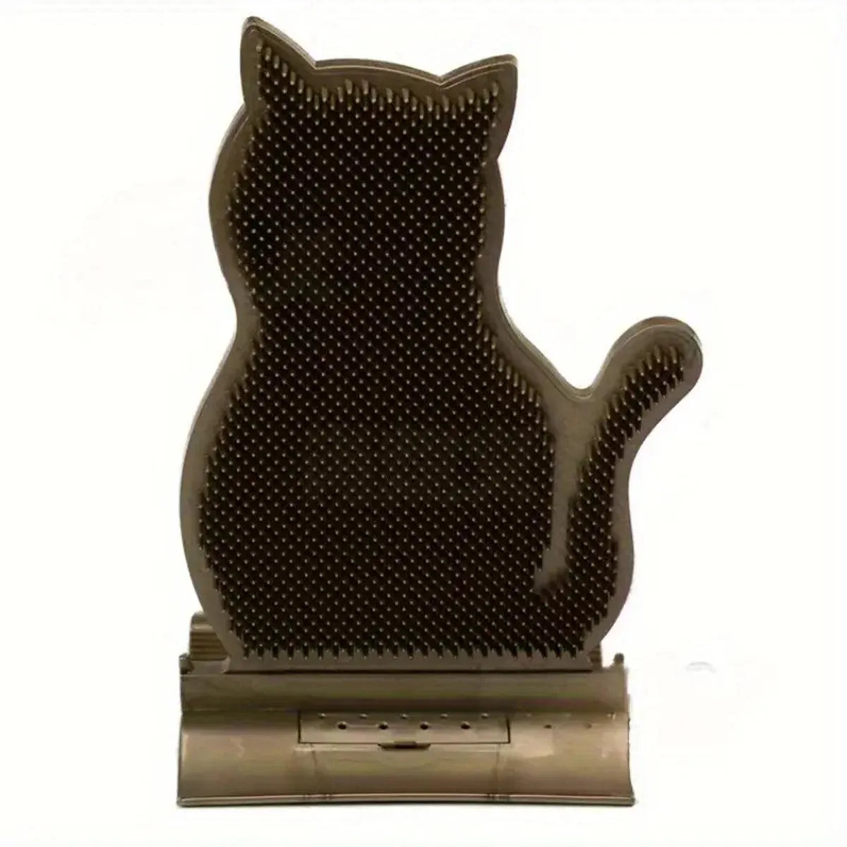 Fixed Tease Cat Scrubber Massage Brush Scratching Toy for Cats Grooming Brush - Coffee