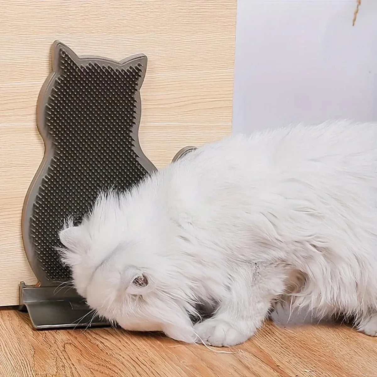Fixed Tease Cat Scrubber Massage Brush Scratching Toy for Cats Grooming Brush - Pink