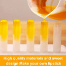 50pcs Lip Glaze Tubes Round Refillable PP Material Lip Balm Containers Red Tube - White