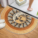 Semi Circular Non Slip Door Mat Household Entrance Carpet for Living Room Use