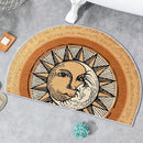 Semi Circular Non Slip Door Mat Household Entrance Carpet for Living Room Use
