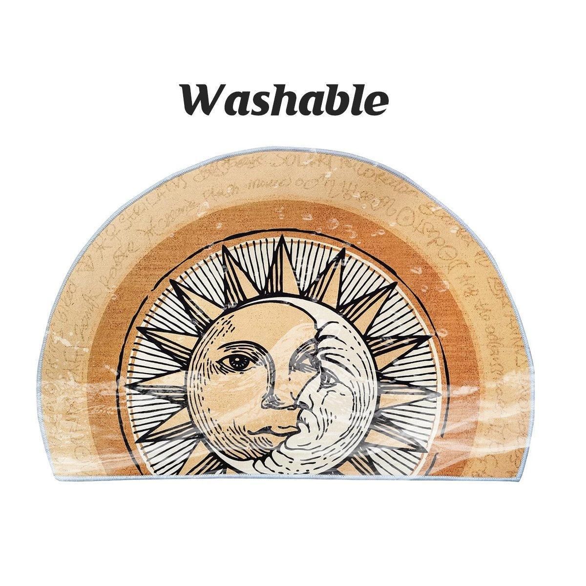 Semi Circular Non Slip Door Mat Household Entrance Carpet for Living Room Use