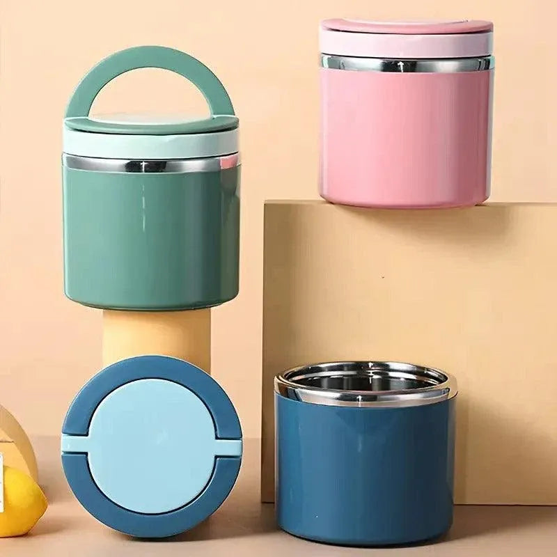 Stainless Steel Insulated Lunch Box Bento Box Thermal Food Container Breakfast - Green