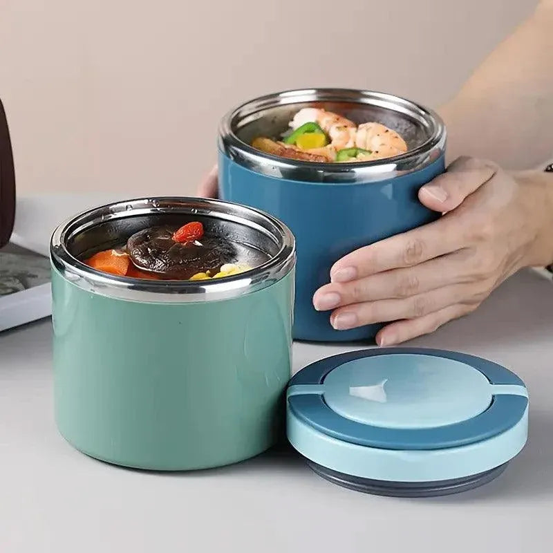 Stainless Steel Insulated Lunch Box Bento Box Thermal Food Container Breakfast - Green