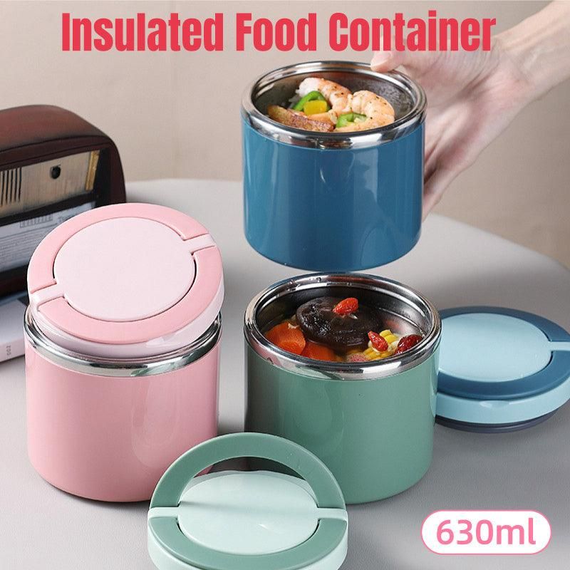 Stainless Steel Insulated Lunch Box Bento Box Thermal Food Container Breakfast - Green