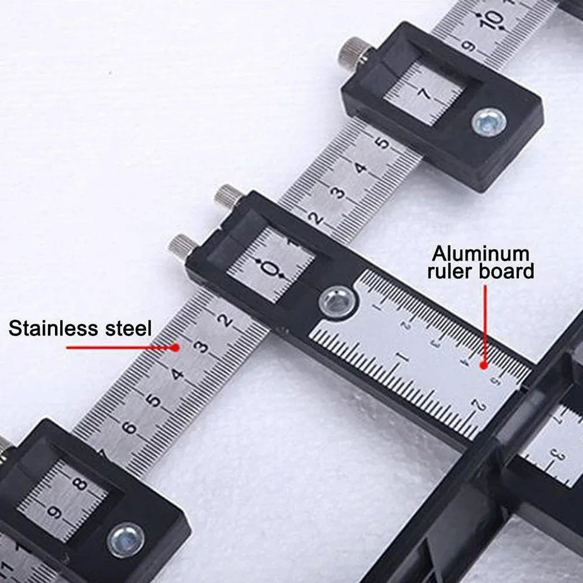 Furniture Carpentry Drill Guide Punch Locator Woodworking Hole Locator Ruler - Black