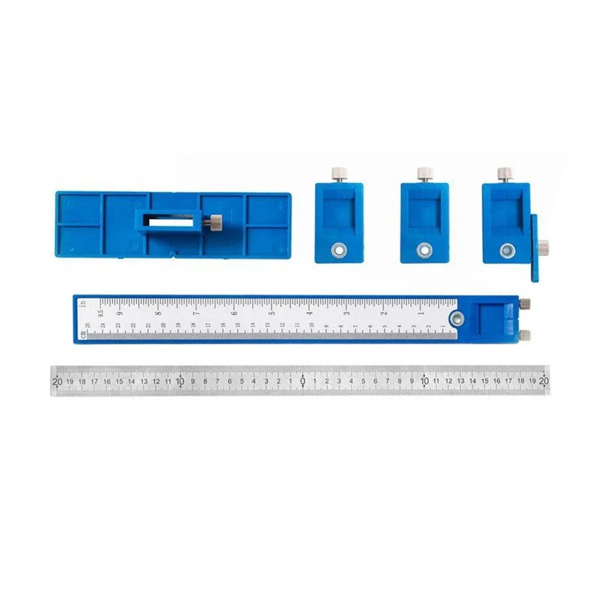 Furniture Carpentry Drill Guide Punch Locator Woodworking Hole Locator Ruler - Black