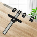 Furniture Carpentry Drill Guide Punch Locator Woodworking Hole Locator Ruler - Black