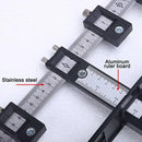 Furniture Carpentry Drill Guide Punch Locator Woodworking Hole Locator Ruler - Blue