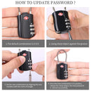 Zinc Alloy Combination Lock Anti-Theft For Luggage Cabinet Drawer Suitcase - Black