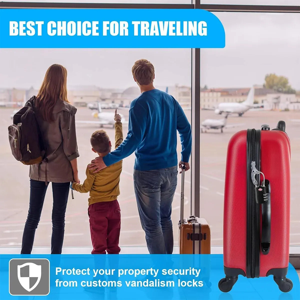 Zinc Alloy Combination Lock Anti-Theft For Luggage Cabinet Drawer Suitcase - Black