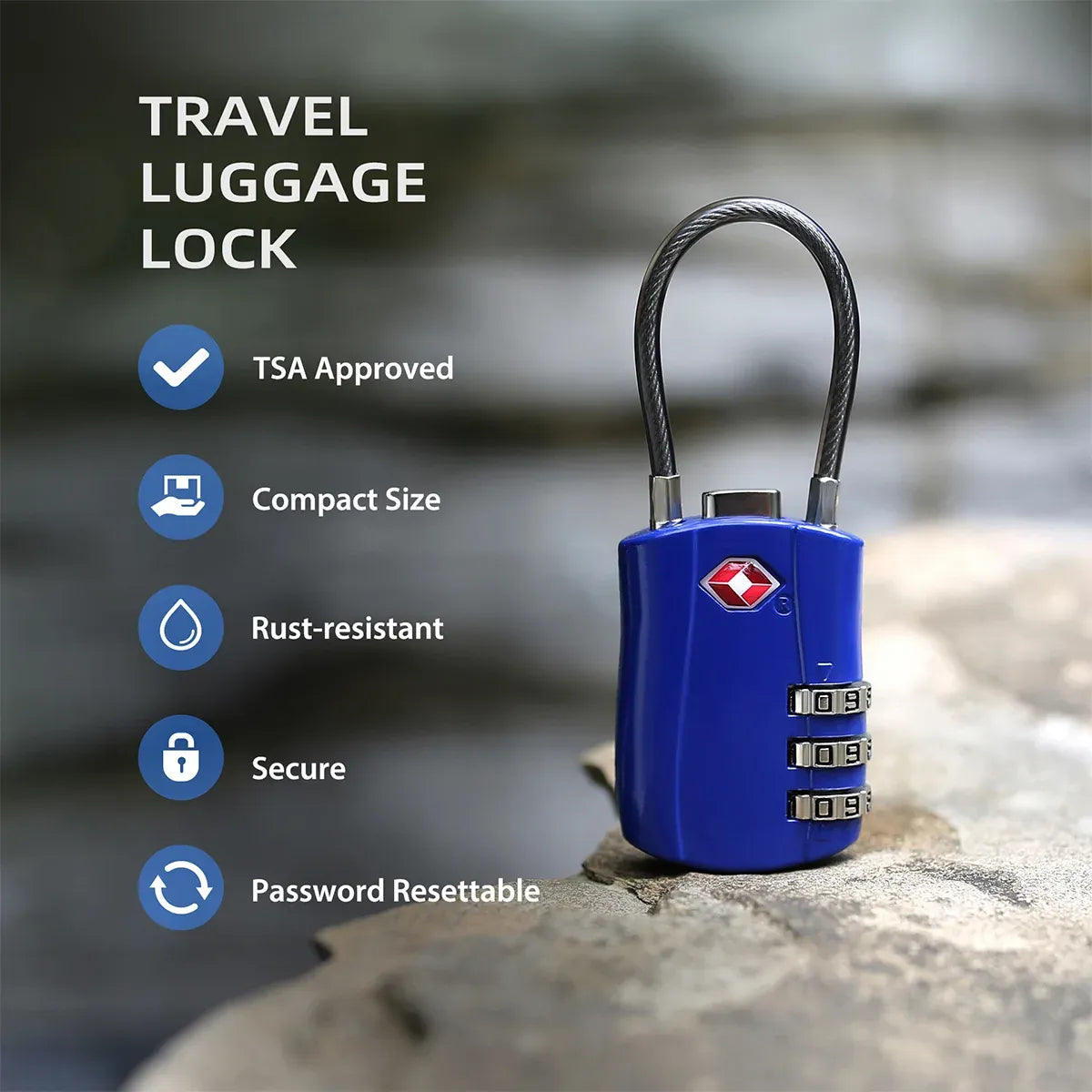 Zinc Alloy Combination Lock Anti-Theft For Luggage Cabinet Drawer Suitcase - Black