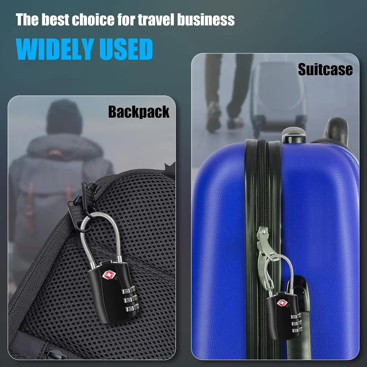 Zinc Alloy Combination Lock Anti-Theft For Luggage Cabinet Drawer Suitcase - Blue
