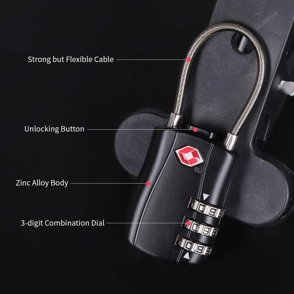 Zinc Alloy Combination Lock Anti-Theft For Luggage Cabinet Drawer Suitcase - Blue