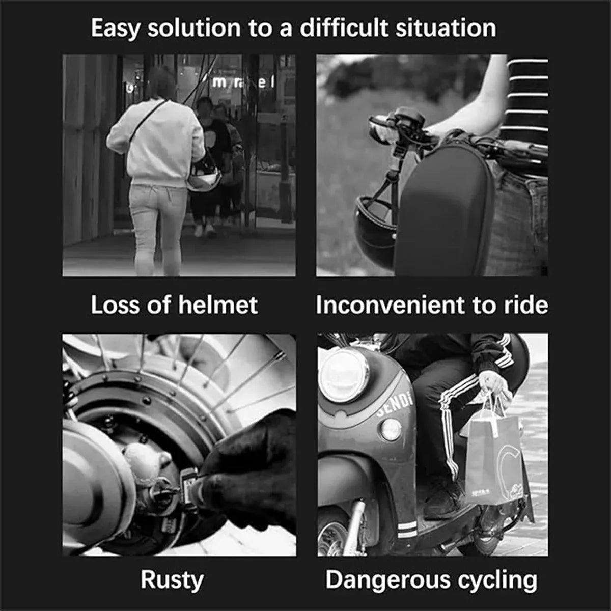 Multifunctional Motorcycle Helmet Lock Hook Key Lock Anti-Theft Durable Sturdy