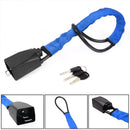 Universal Steering Wheel Lock with 3 Key Seat Car Belt Lock Anti-Theft Device - Black