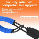 Universal Steering Wheel Lock with 3 Key Seat Car Belt Lock Anti-Theft Device - Blue