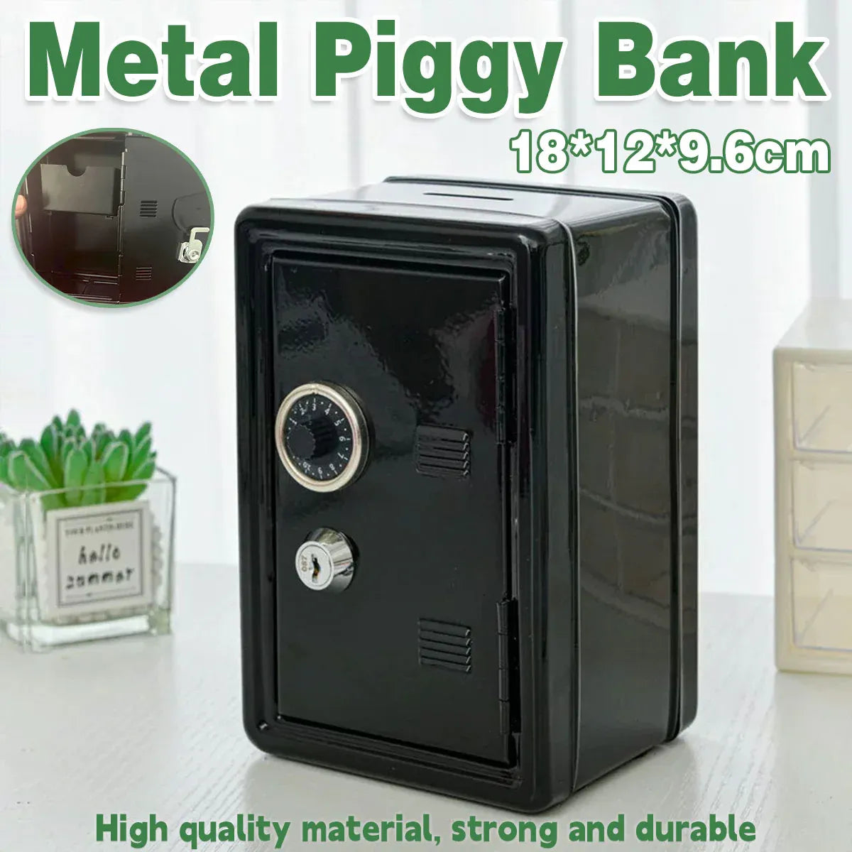 Piggy Bank Safe Cash Register Box Small Household Money Storage Safe