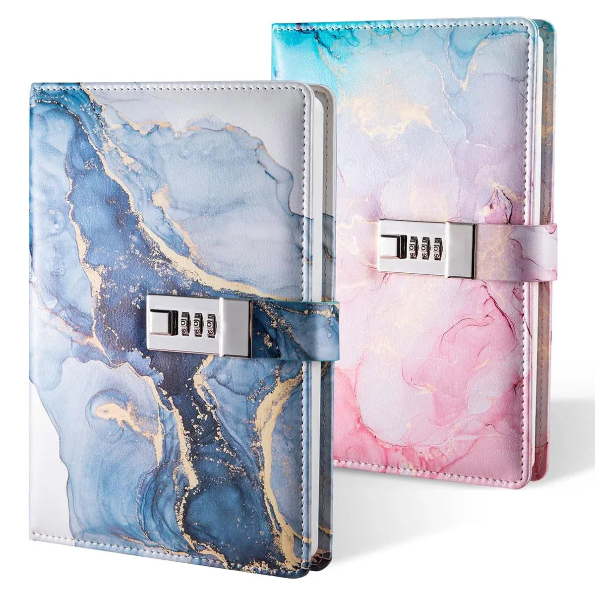 Password Book Notebook Planner Lockable Diary Journal for Office School Personal - Blue