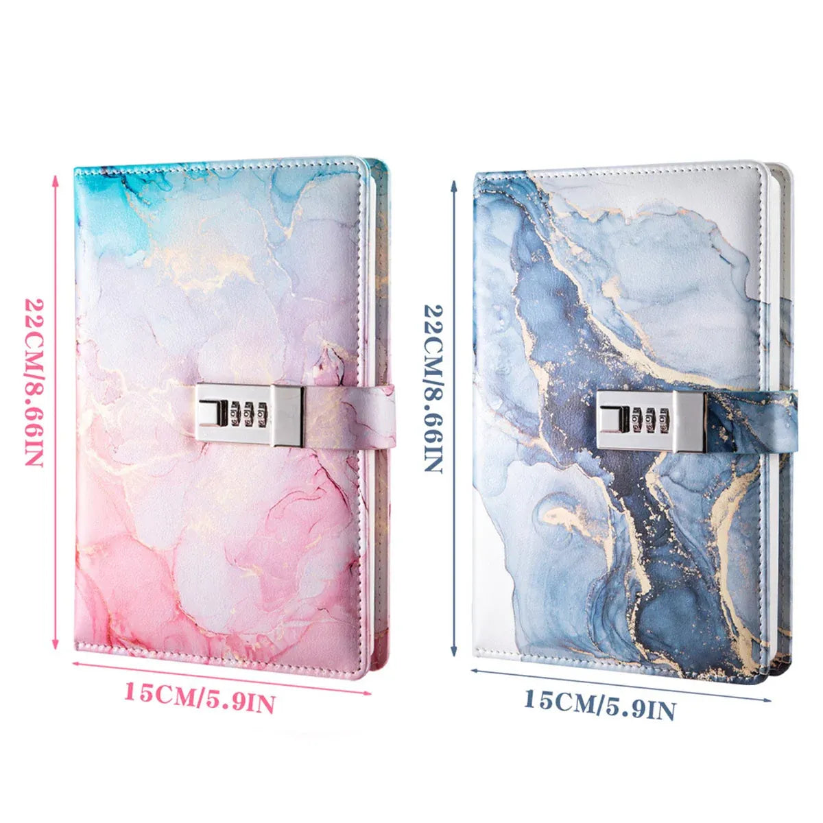 Password Book Notebook Planner Lockable Diary Journal for Office School Personal - Pink