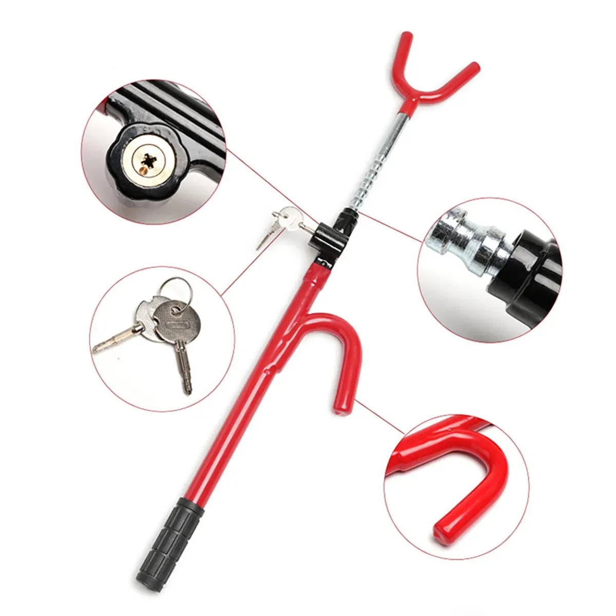 Adjustable Car Steering Wheel Lock Anti Theft Security Bar