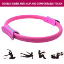 Multicolor Yoga Circle Crescent Handle Pilates Ring for Body Toning Exercise - Black