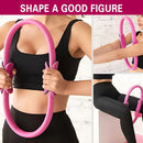 Multicolor Yoga Circle Crescent Handle Pilates Ring for Body Toning Exercise - Pink