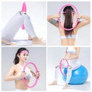 Multicolor Yoga Circle Crescent Handle Pilates Ring for Body Toning Exercise - Pink