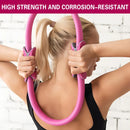 Multicolor Yoga Circle Crescent Handle Pilates Ring for Body Toning Exercise - Purple