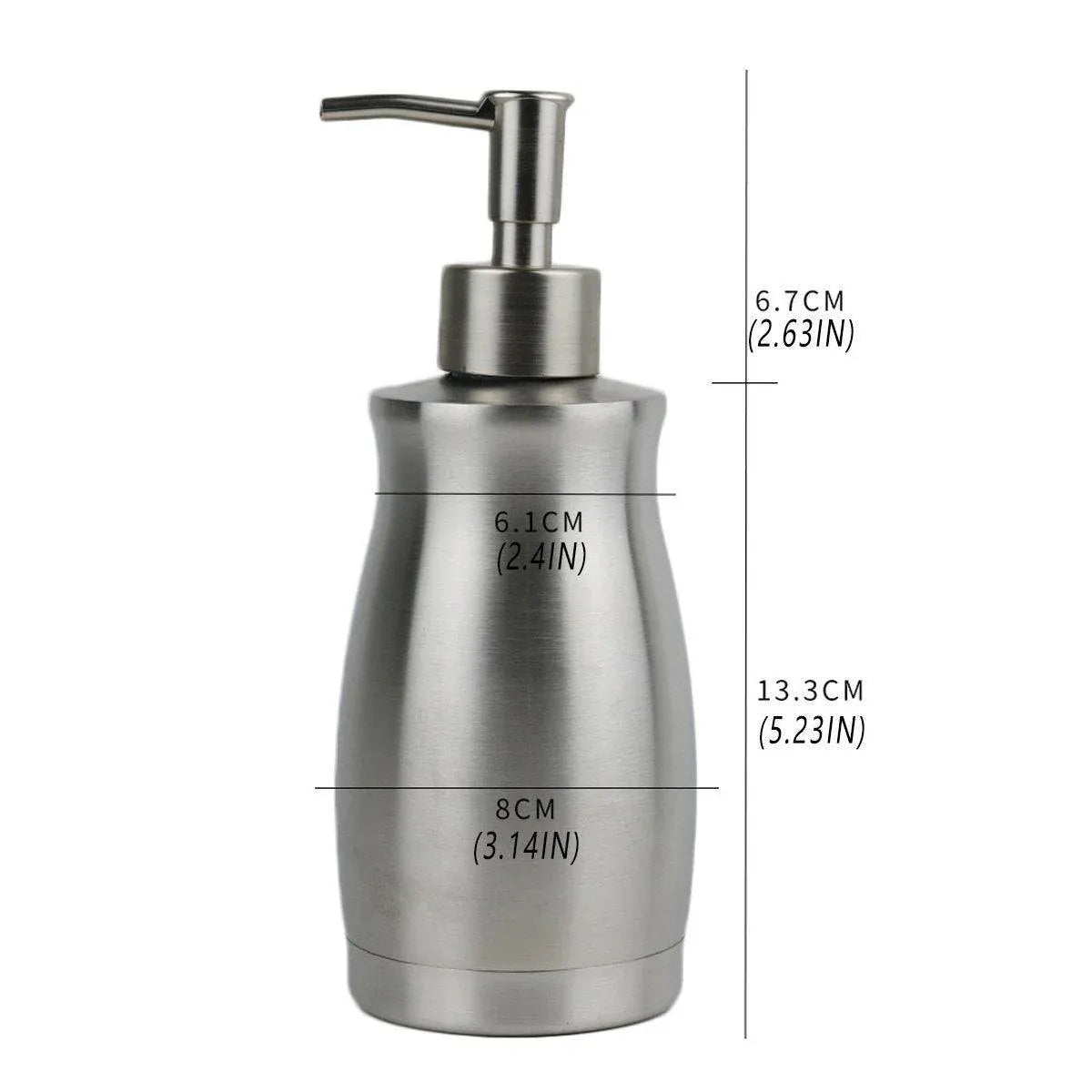 304 Household Stainless Steel Liquid Soap Lotion Shampoo Dispenser Bottle 400ML